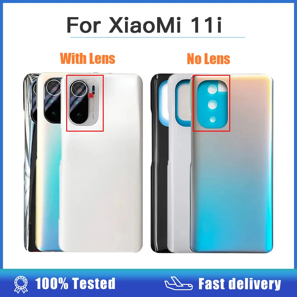 For Xiaomi Mi 11i Mi 11X Pro Battery Back Cover 3D Glass Panel Rear Door Mi11i Housing Case Adhesive With Camera Lens