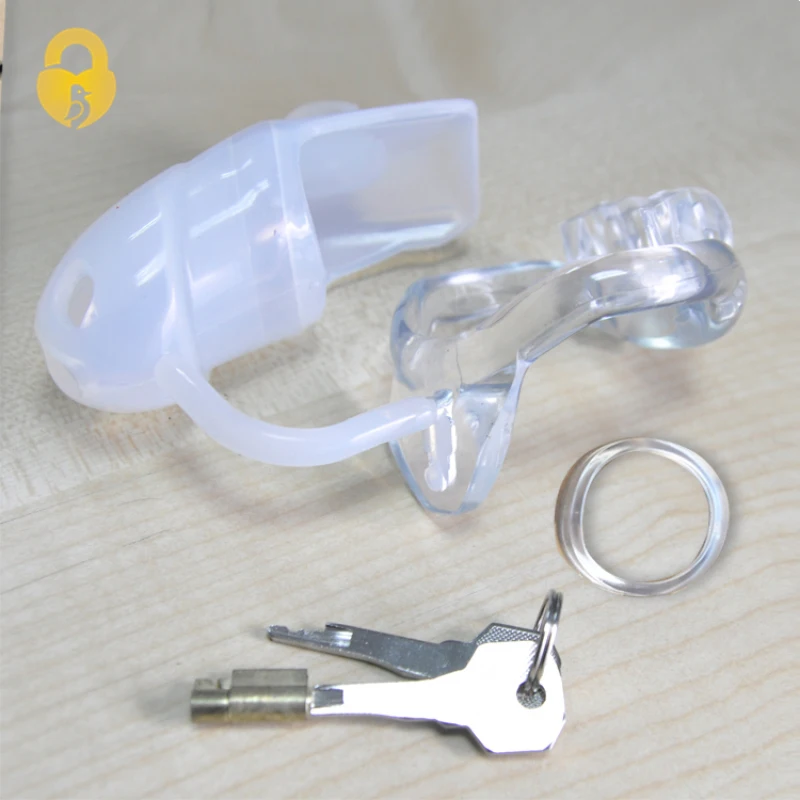 HT v3 Cock Cage Penis ring  Male Small Silicone Cage With fixed Resin Ring  Chastity Device  Adult Sex toys A360-1