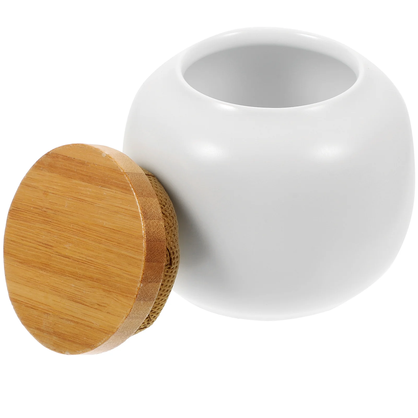 

Ceramic Storage Bamboo Lid Kitchen Canisters Tea Coffee Containers Smooth Sealing Tidier Ceramic Jar Home ganization