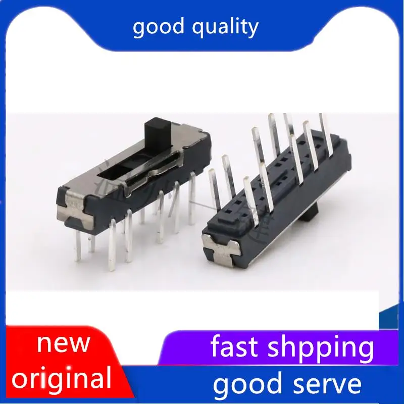 10pcs original new MSS-24D20 Small toggle switch 10 pin vertical plug-in four speed black sliding toy mini