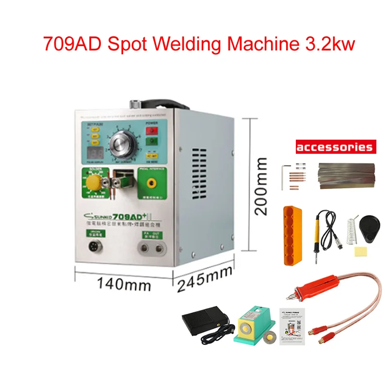 709AD+ Spot Welding Machine 3.2kw Pulse Induction Automatic Spot Welder For 18650 Battery Pack With S70BN Pen