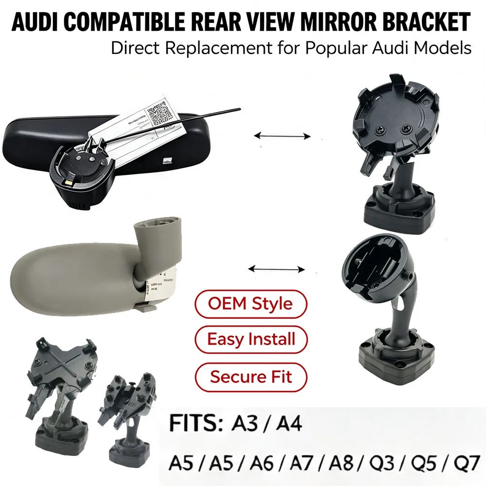 Car Interior Rear View Mirror Bracket Mount For Audi A3 A4 A6 A7 Q3 Q5 Q7,Universal Dash Cam Holder Fit All Rearview Mirror DVR