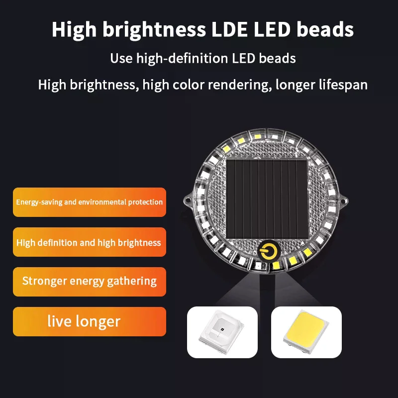 

Universal Car Solar Energy Warning Light LED Flashlight Indicator In-Night Caution Strobe Truck Warning Light Running Lamp