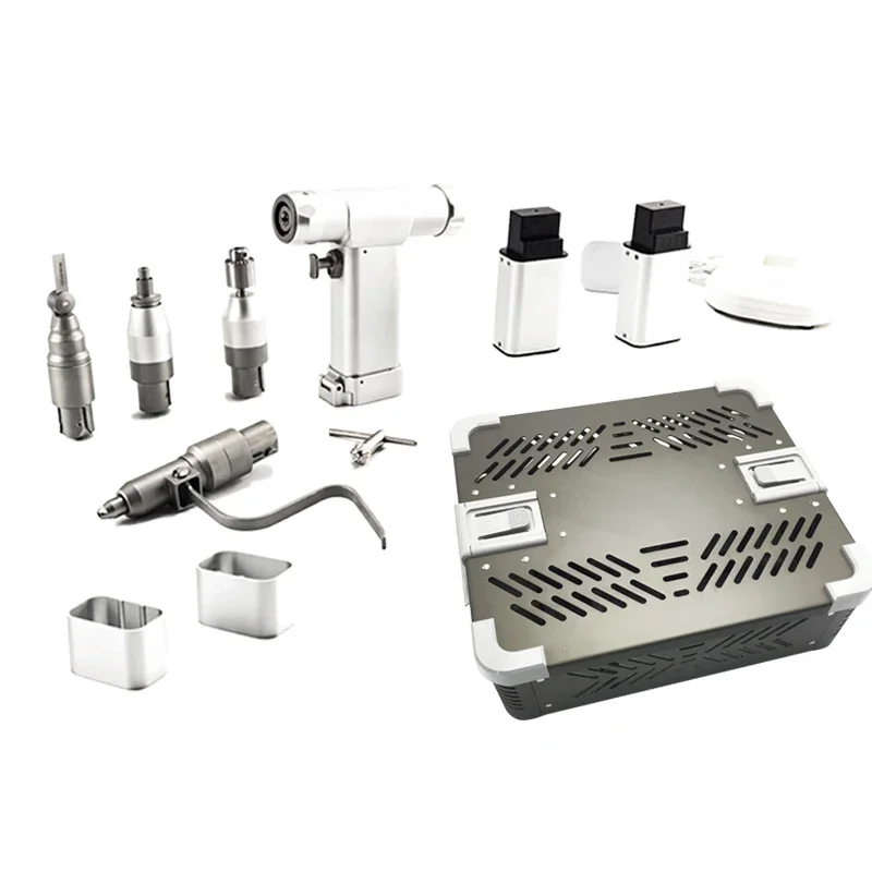 

1 Kit Portable Multifunctional Orthopedic Cannulated Electric Bone Drill Bits Machine Orthopedic Surgical Set with Case