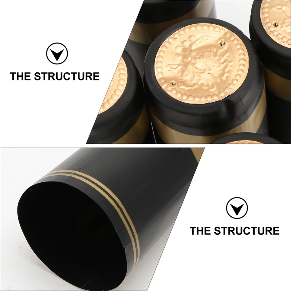 

50Pcs Wine Shrink Caps Heat Shrink Plastic Bottle Covers Flexible Seal Home Wine Bottle Accessories Bottles Capsules Stopper
