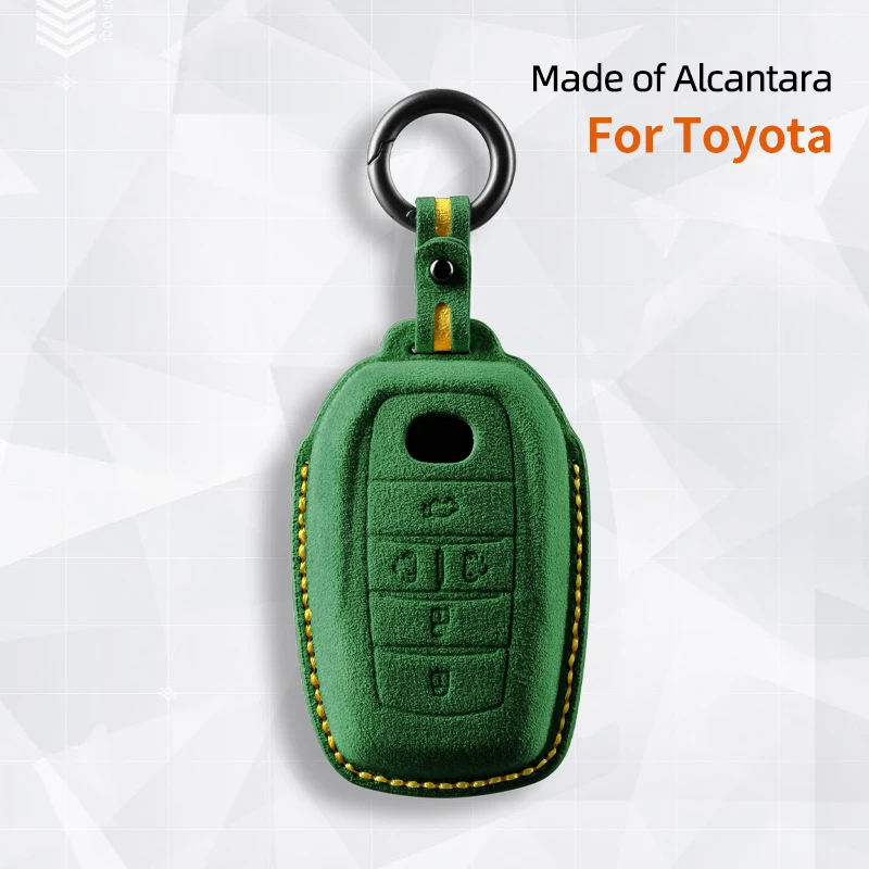 Alcantara Suede Remote Car Key Shell Case CoverkFor Toyota Alphard Vellfire Sienna Alphard Previa RAV4 Accessories