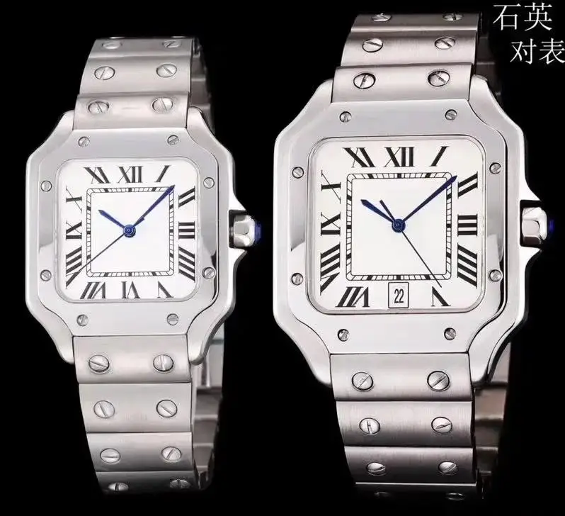 Новые роскошные мужские и женские кварцевые часы из нержавеющей стали 904L, серебристый, золотой, белый, римский циферблат, высокое качество, белое, синее сапфировое стекло