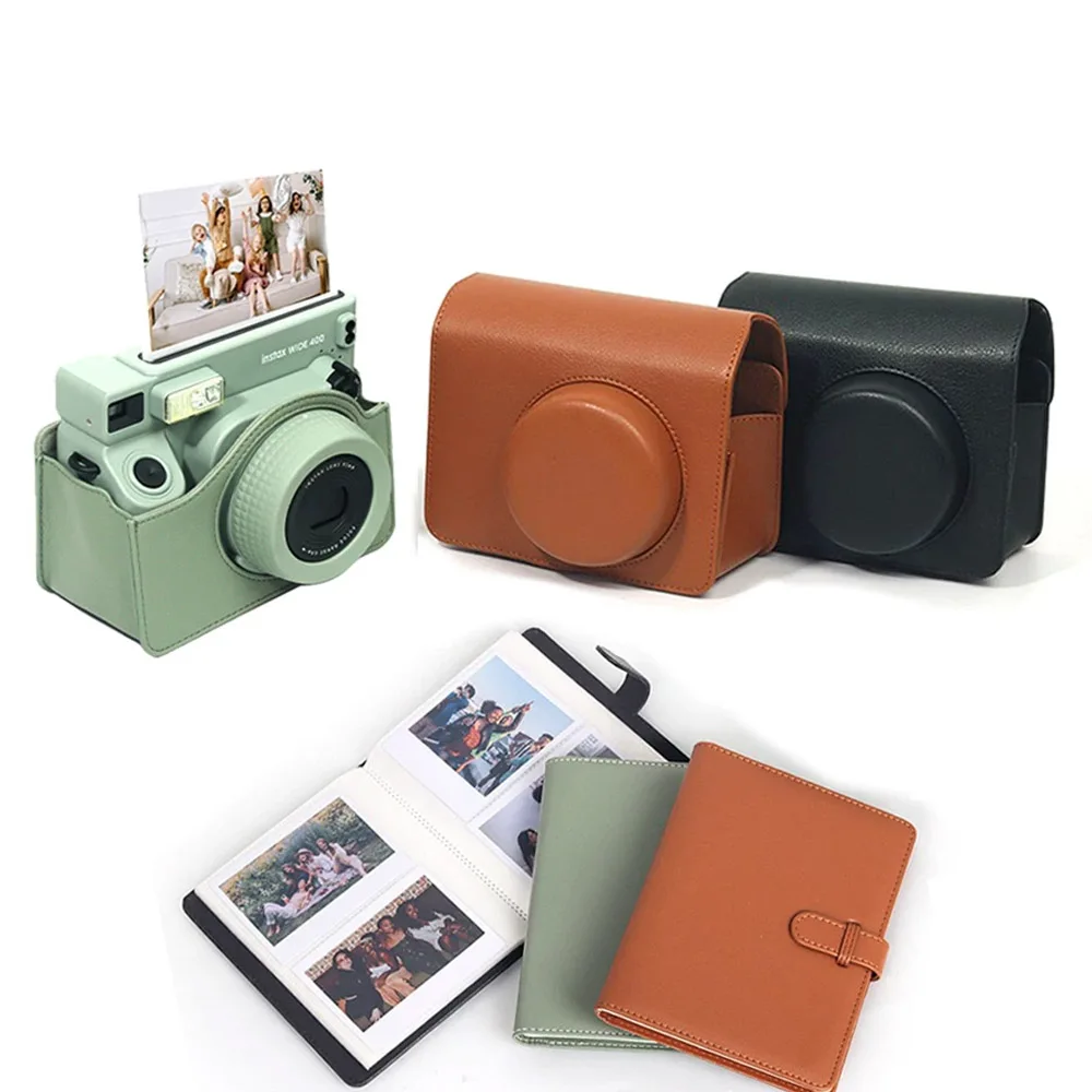 With Shoulder Strap PU Leather Anti Soft Silicone Cover Bag For Instax wide 400 Camera Case New For Fujifilm Film Camera Bag