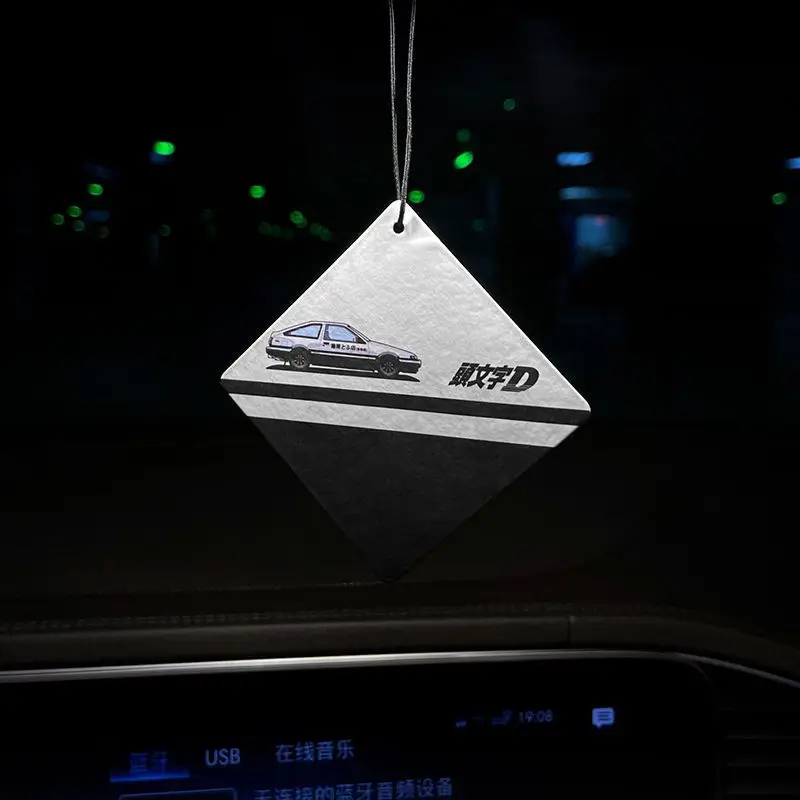 JDM Auto Paper Hanging Car Air Freshener 1/3/7 Pcs Initial D Racing Style Car Rear View Mirrow Pendent Air Freshener Solid Paper