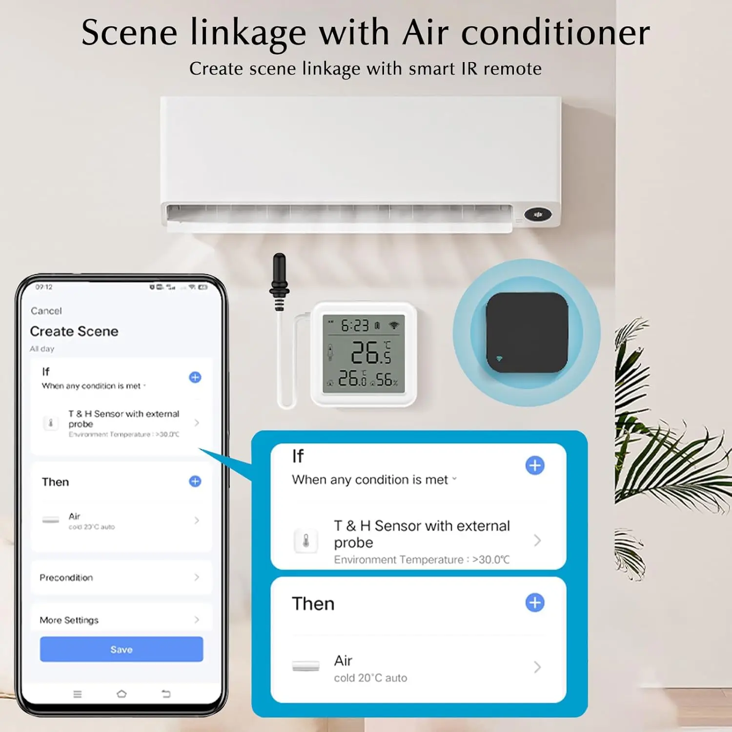 Tuya WiFi Zigbee مقياس درجة الحرارة والرطوبة مع مستشعر مسبار خارجي شاشة LCD رقمية ميزان الحرارة لفريزر خزان الأسماك #4