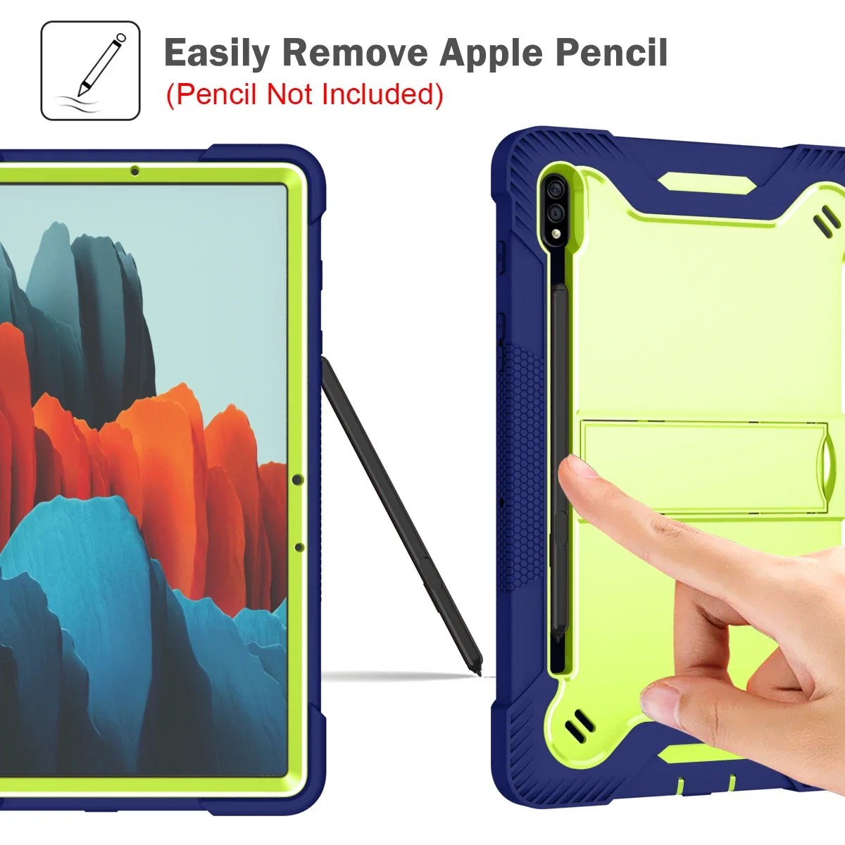 For Samsung Galaxy Tab S10 Plus 12.4 inch SM-X820 SM-X826B 2024 S9 Plus Heavy Duty Armor Case Kids Hybrid Cover PC-Silicone Case