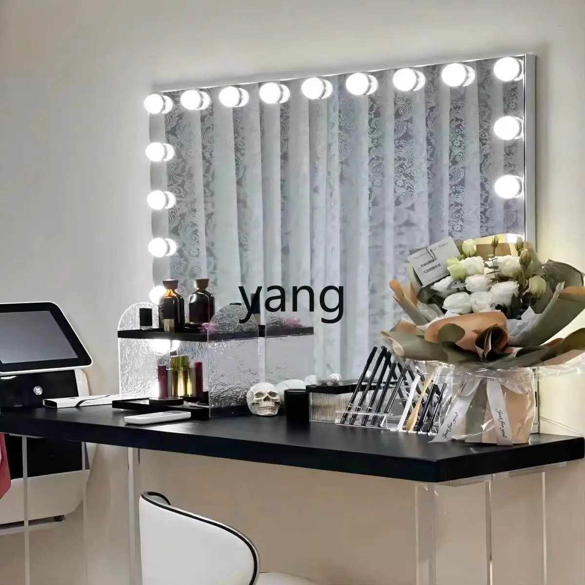 LTT Wedding Dress Mirror Table Acrylic Makeup Artist Table Embroidery