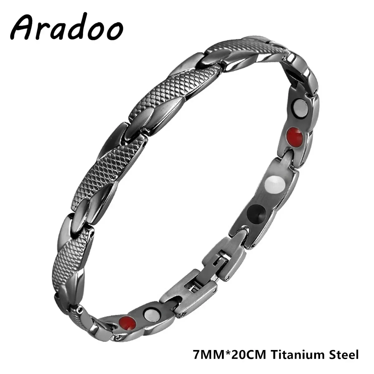 

ARADOO Titanium Steel Dragon Bracelet Far Infrared Anion Magnetic Slimming Therapy Bracelets