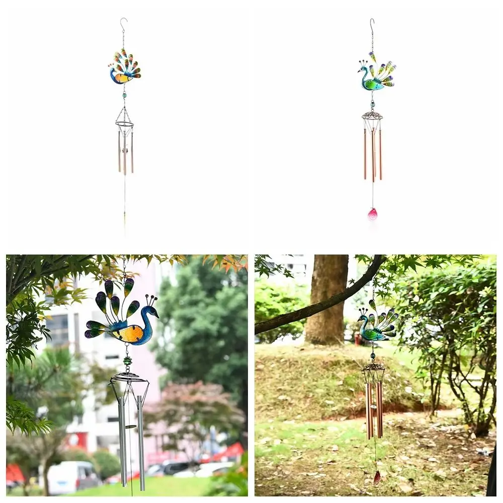 

Reteo Exquisite Peacocks Hanging Wind Chime Antirust Not fading Colorful Peacocks Shape Pendant Iron Hanging Pendant Outdoor
