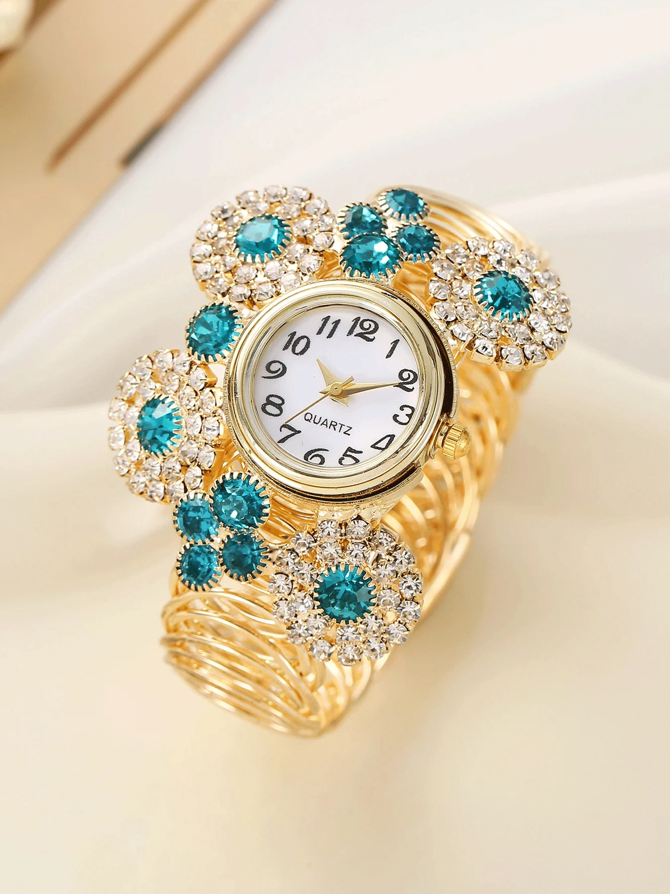 5Pcs Women Floral Bangle Watch - Jewelry Clasp Watches ulasan dan harga