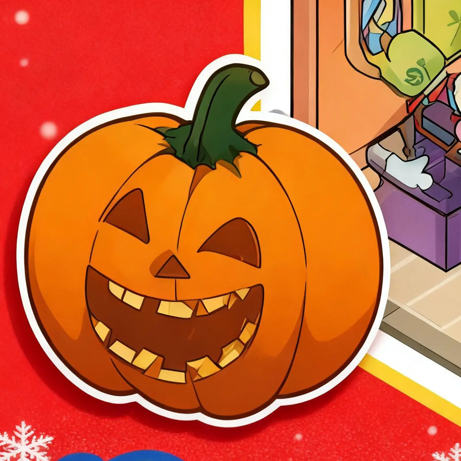 Nastri decalcomanie per scene adesive Adesivo estetico di Natale e Halloween Scene 3D Adesivi per scene in miniatura di cartoni animati Adesivi per scene 3D