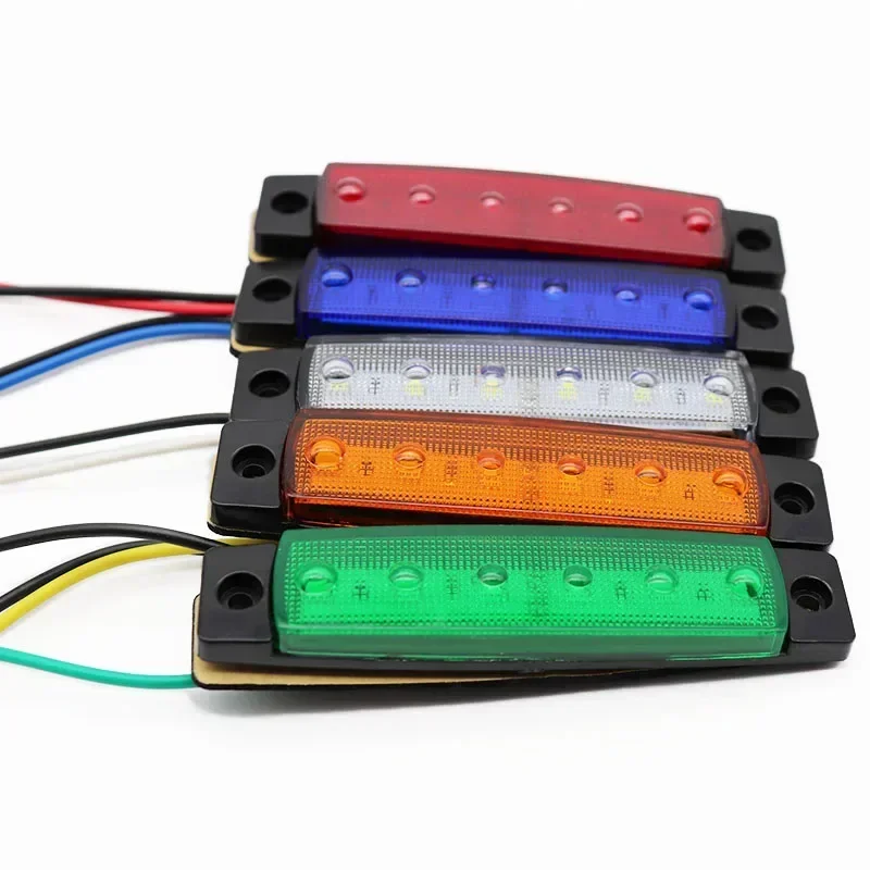 12/24V 6 SMD LED Truck Trailer Pickup Side Marker Indicator Light Truck Lorry Bus Clearance Side Marker Rear Warning Tail Light