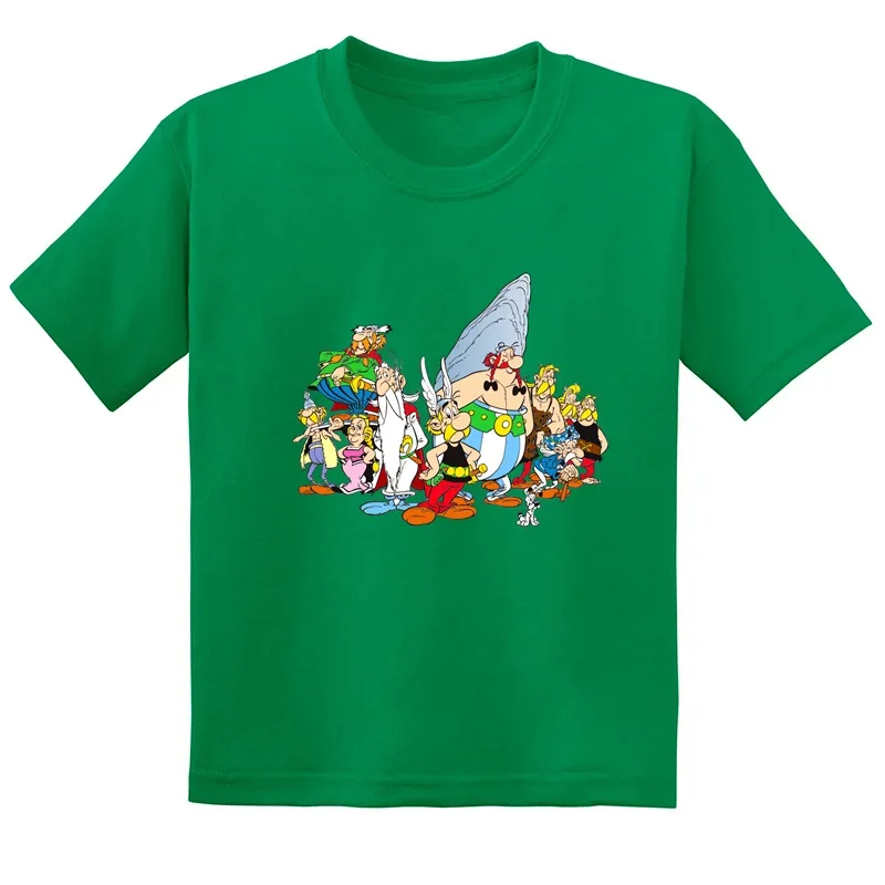 Hot Sale The Adventures of Asterix And Obelix Print Funny Kids T-shirt Baby Boys Girls Clothes Summer Children Cotton T shirt