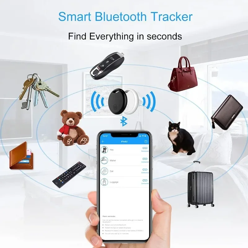 Mini Anti-Lost Alarm Smart Tag, Wireless Bluetooth-Compatible 4.0 Tracker, Child Bag, Wallet, Key, Pet Finder, GPS Locator