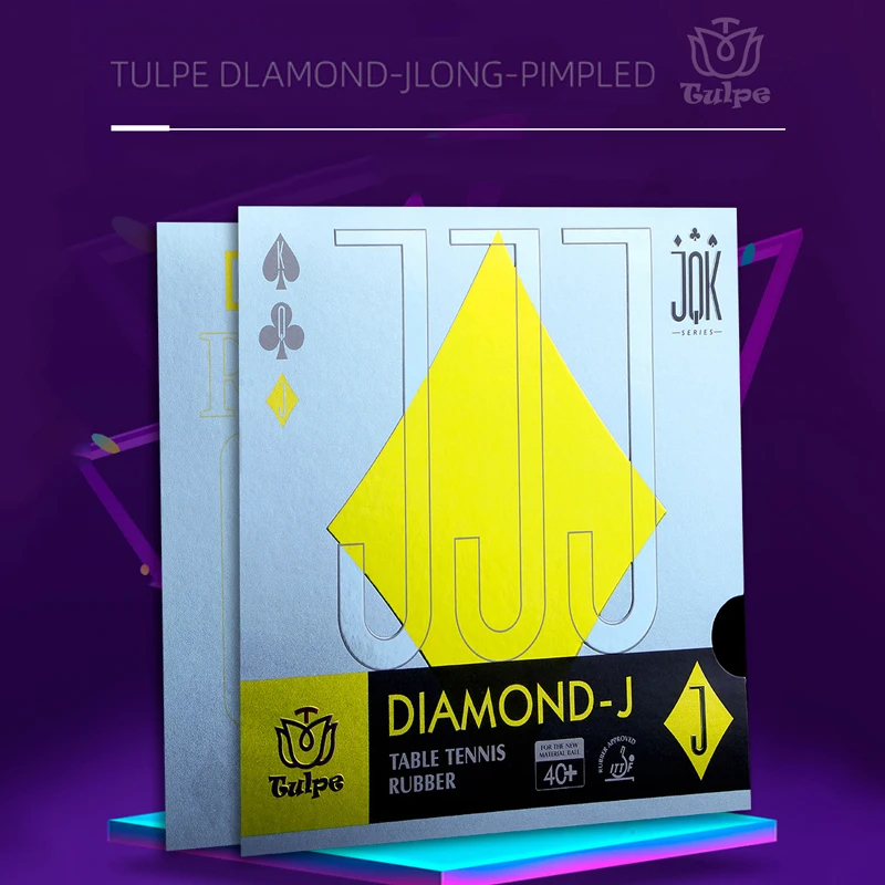 

TULPE DIAMOND-J Накладка для настольного тенниса, длинная, без губки (с губкой), накладка для пинг-понга для тренировок