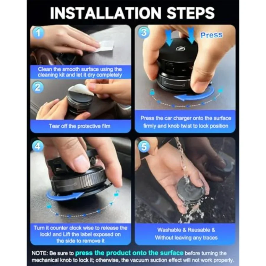 شاحن سيارة لاسلكي مغناطيسي سريع الشحن بقدرة 15 وات مع كوب شفاط مكنسة كهربائية قوي للغاية 120 رطل ومغناطيس عالي الأداء 3000 جرام فهرنهايت