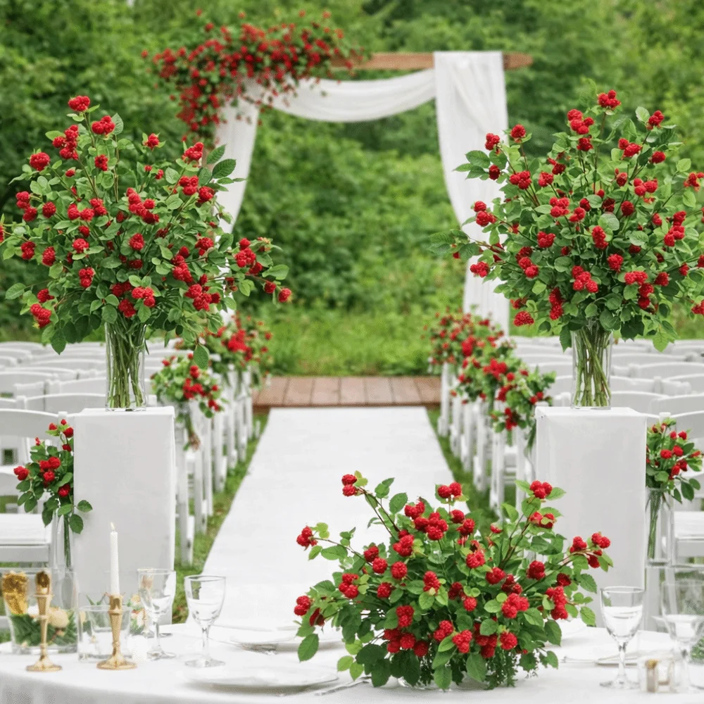 

Realistic Artificial Raspberry Branch Plastic Decorative Fake Berry Branches Long Branches Berry Tree Branch Flower
