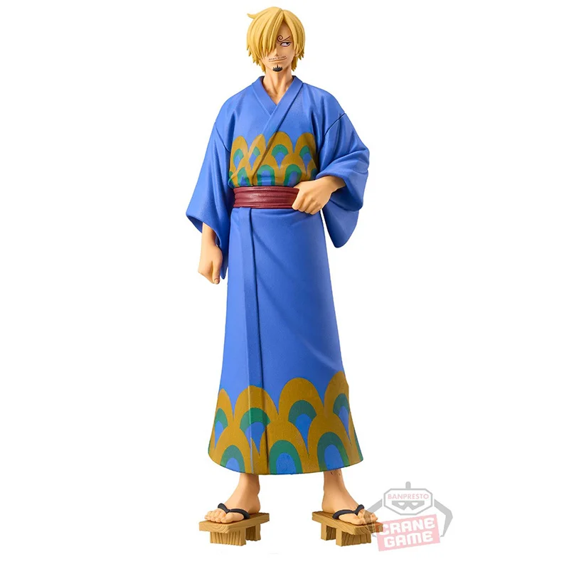 Bandai Banpresto One Piece DXF The Grandline Series Wanokuni Sanji Yukata Ver. 17Cm Anime oryginalna figurka Model zabawkowy prezent