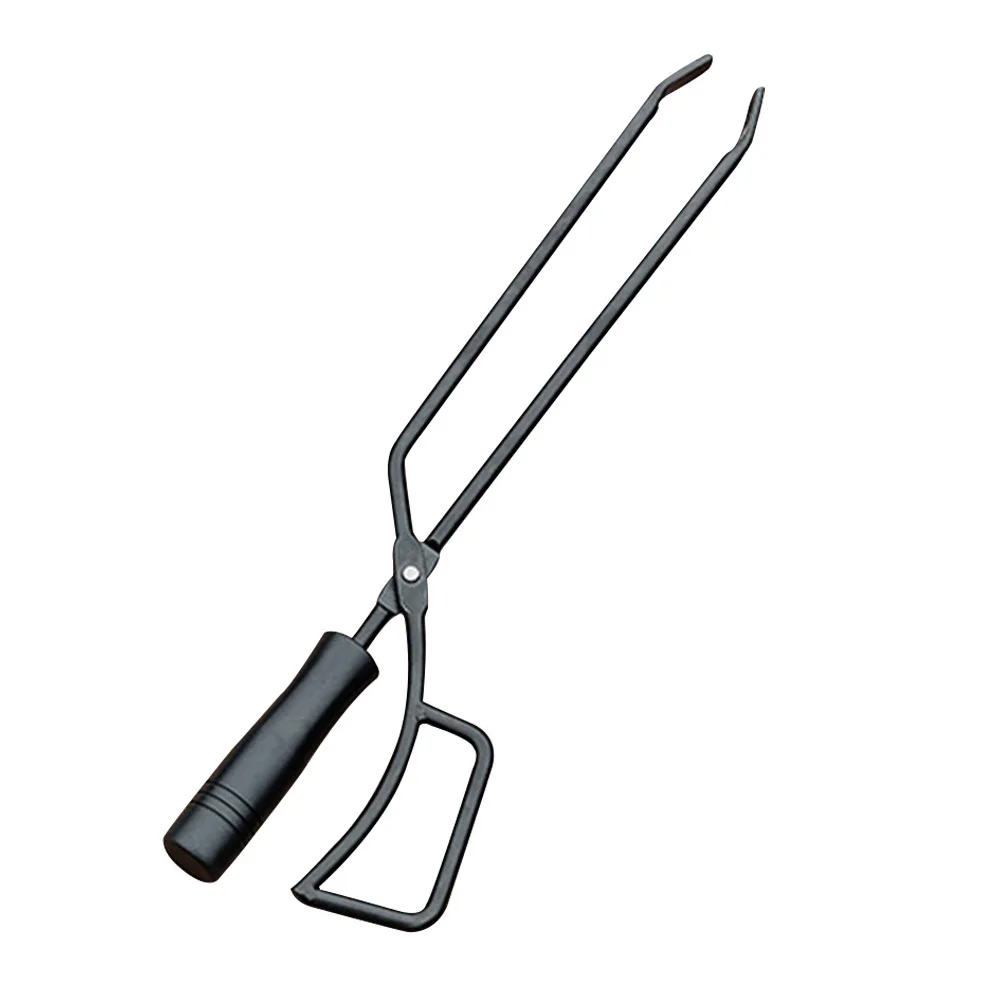 

Heavy Duty Iron Charcoal Clamp with Extended Handle for Barbecue Grilling Camping Outdoor Dining Iron Log Tong