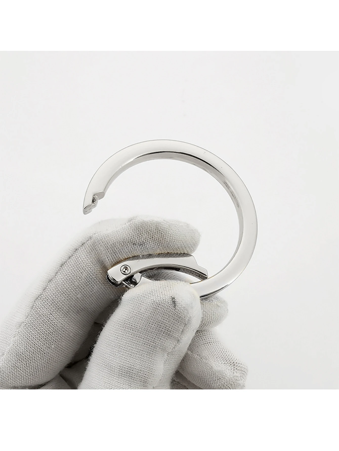 2 Stück dicker O-Ring für Geldbörsenriemen, Federringe, 1/1,25/1,5 Zoll Durchmesser, Handtaschen- und Schlüsselzubehörhalter, hellgold/silber – Detail 7