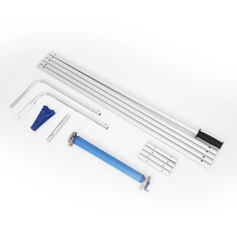 Strumento per la rimozione del rastrello da neve sul tetto con impugnatura telescopica regolabile e taglierina a testa larga e scivolo per l'asciugatura dalla neve