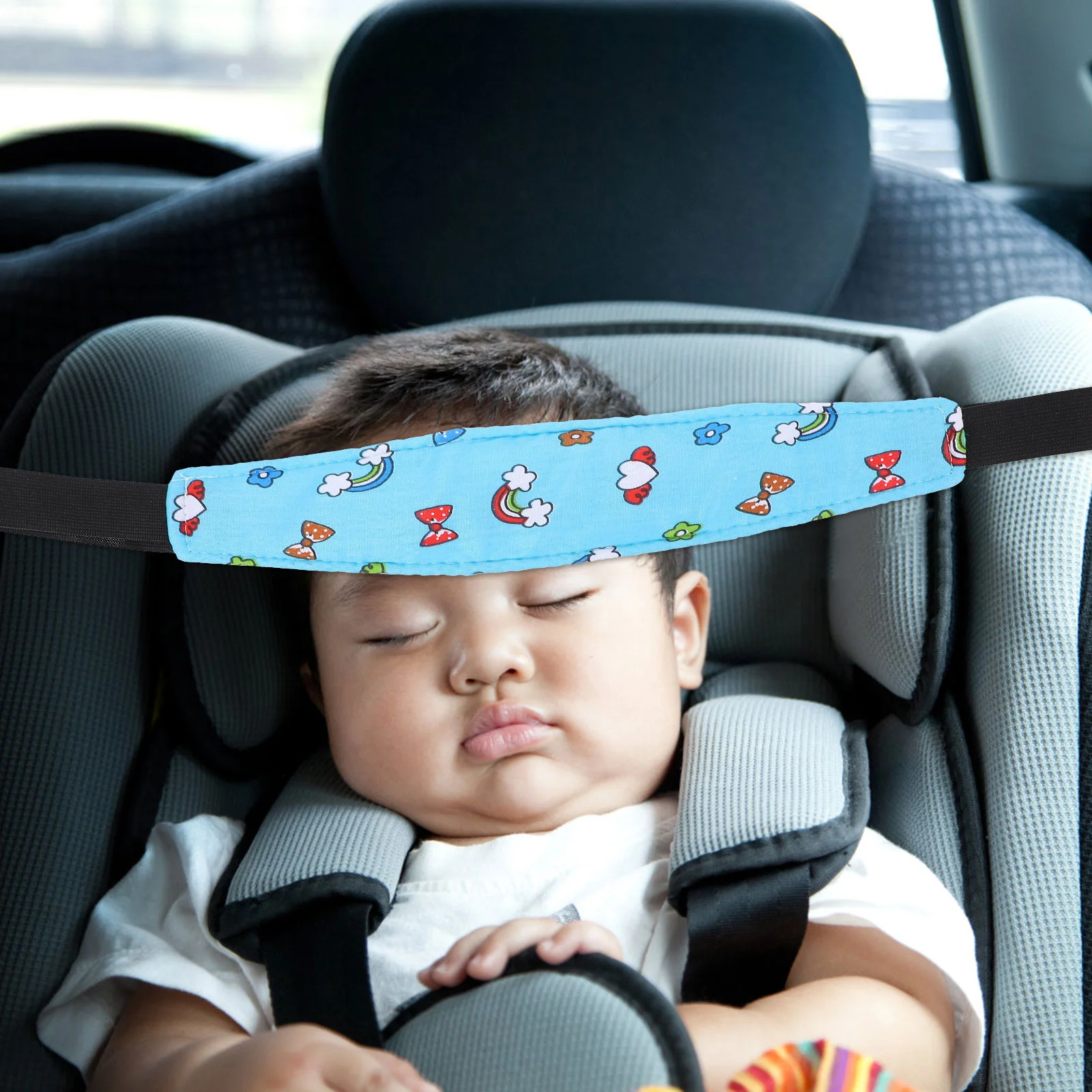 4 Pcs Safe Sleep Solution Safety Strap Baby Headbands Car Seat Stroller Headrest Kids Support Hugger Belt