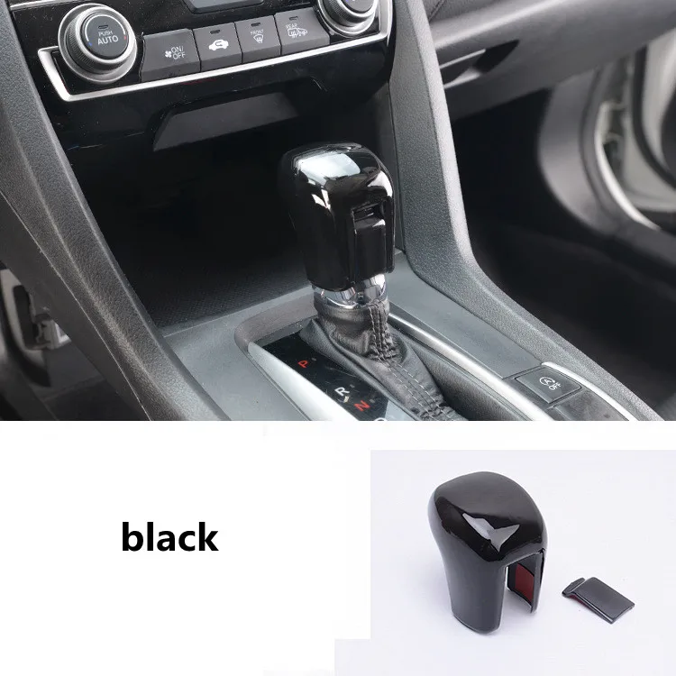 Carbon Fiber Style Interior Gear Shift Knob Protector Cover Trim Sticker For Honda Civic 2016 2017 2018 2019 2020 2021 10th Gen