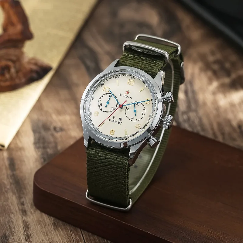 1963 Pilot Watch 42mm Men's Watches  Waterproof Retro Quartz Chronograph Tribute Watch