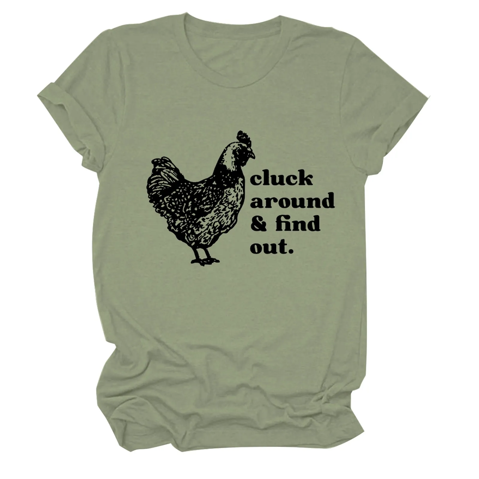 Cute Cluck Graphic Women T Shirt Short Sleeve Shirts For Women Dark Digital 3D Printing loose fit