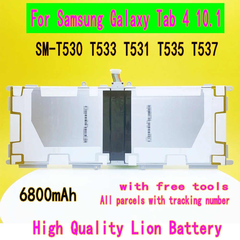 New Tablet EB-BT530FBC Battery For Samsung Galaxy Tab 4 10.1 SM-T530 T533 T531 T535 T537 EB-BT530FBU EB-BT530FBE 6800mAh