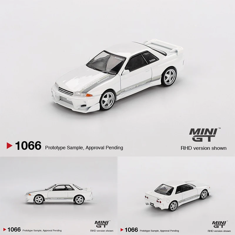 MINIGT 1066 1:64 Nissan Skyline GTR R32 VeilSide Combat C-I White Diecast Car Model Collection Toys