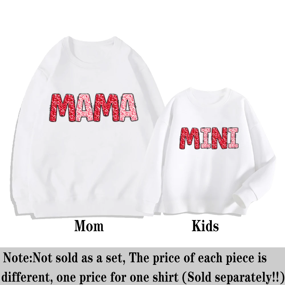 Mama Mini Matching Mommy and Me Shirts Mommy and Me Sweatshirt Valentine Sweatshirts Clothes Valentine's Day Gifts