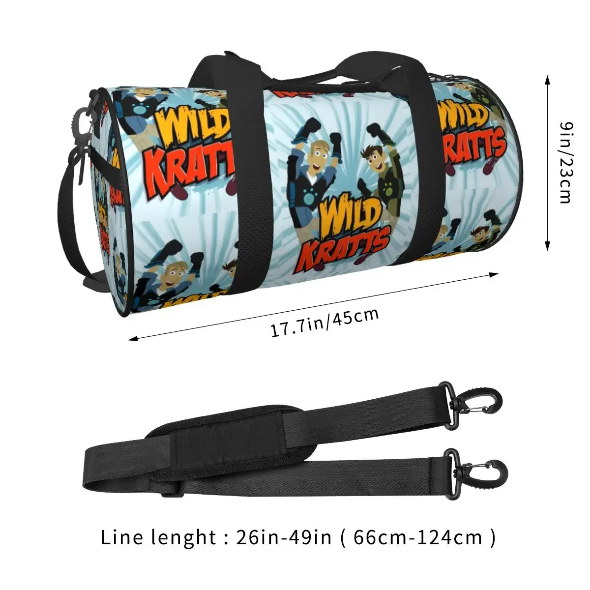 Pattern Logo Wild Kratts Large Duffle Gym Bag Multi-Functional Duffle Travel Bags Handbags Fitness bag