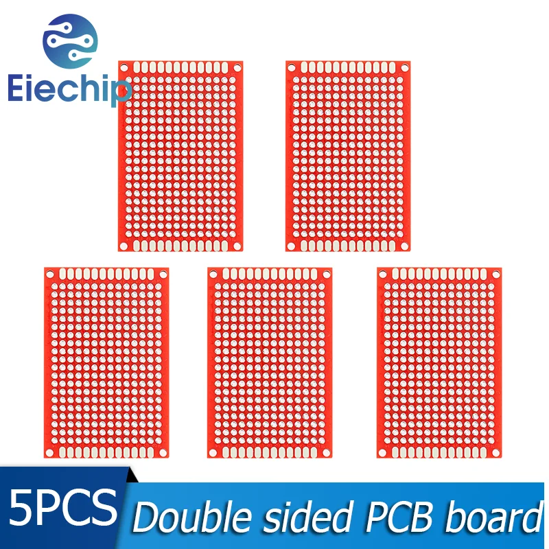 5PCS/LOT PCB Double Side Prototype Board  Red Breadboard 4x6cm Soldering Board 4*6cm Diy Universal Printed Circuit Board