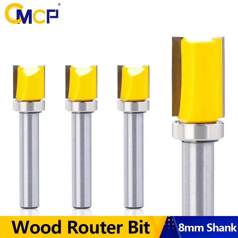 

CMCP Milling Cutter 8mm Shank Flush Trim Router Bit With Bottom Bearing 12.7mm Blade Wood Pattern Bit Woodworking Tool