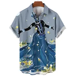 Umbanda 3 D Printed Vintage Men's Shirts Designer Short Sleeve's Fashion Clothing Tops Loose Plus Size And Blouse