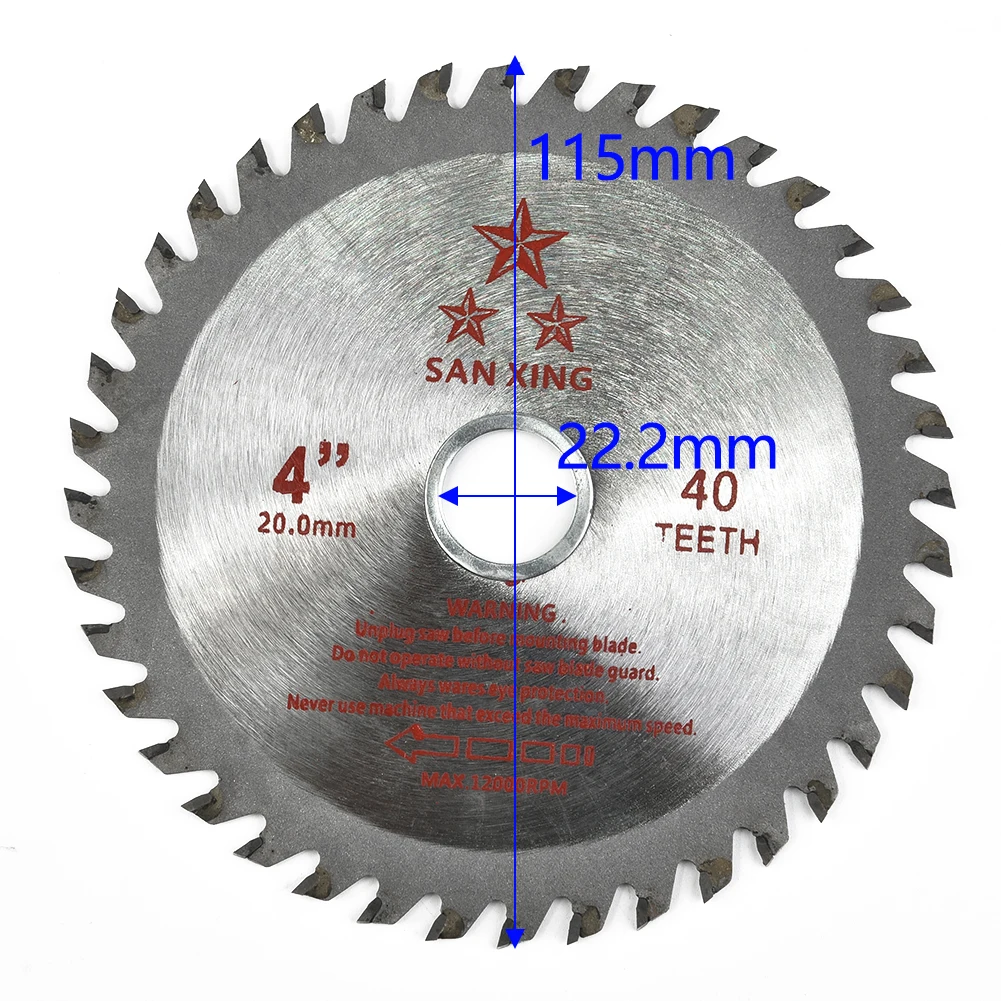 Imagem -02 - Tct Circular Viu a Lâmina Cortador de Madeira Ferramentas da Roda de Corte Carboneto de Disco 40 Dentes 115 mm Rebarbadora 45