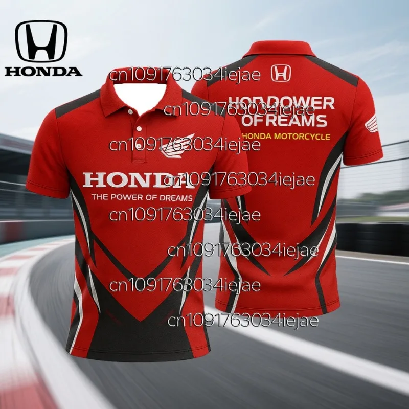 

Summer High Quality Honda Racing Sports Fashion Polo Shirt Comfortable Breathable Sweat Wicking Casual Top for Honda Fans