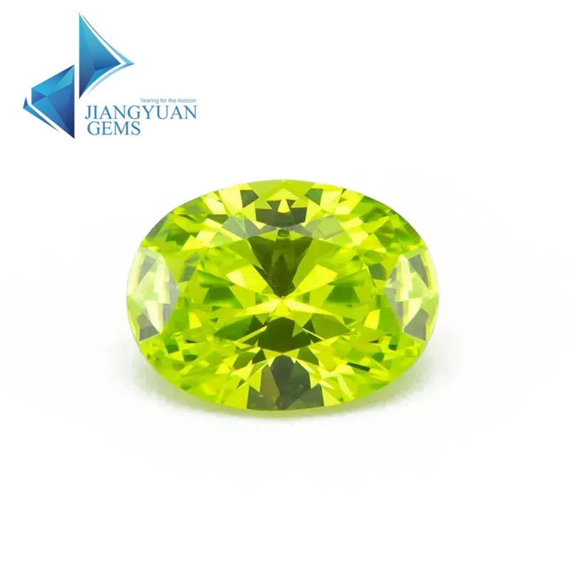 

Size 3x5mm~10x12mm 5A Zircon Oval Cut Apple Green Cubic Zirconia Stone Loose CZ Synthetic Gemstone for Jewelry Making