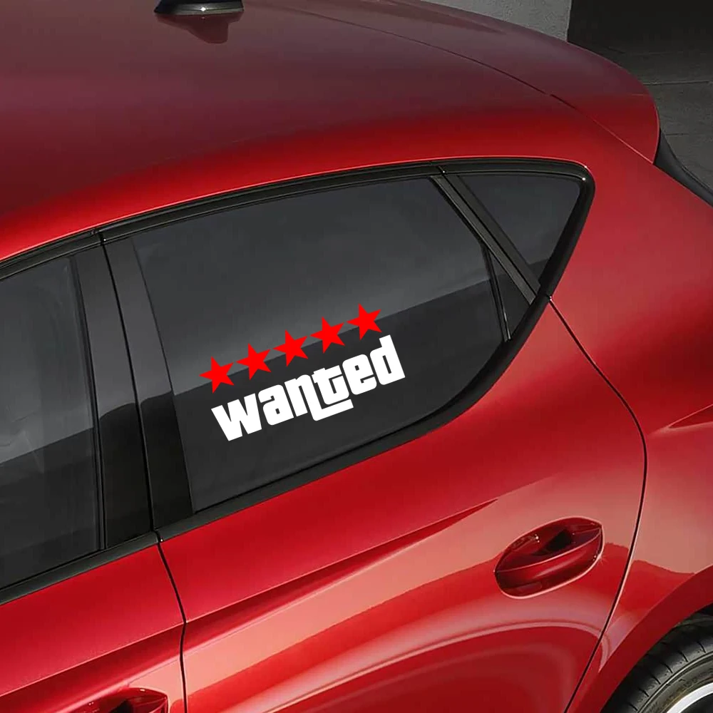 Car Stickers Wanted Laser Car Funny Stickers Auto Vinyl Film Decals for Car Bumper Windows Motorcycle Laptop Walls Accessories image 3
