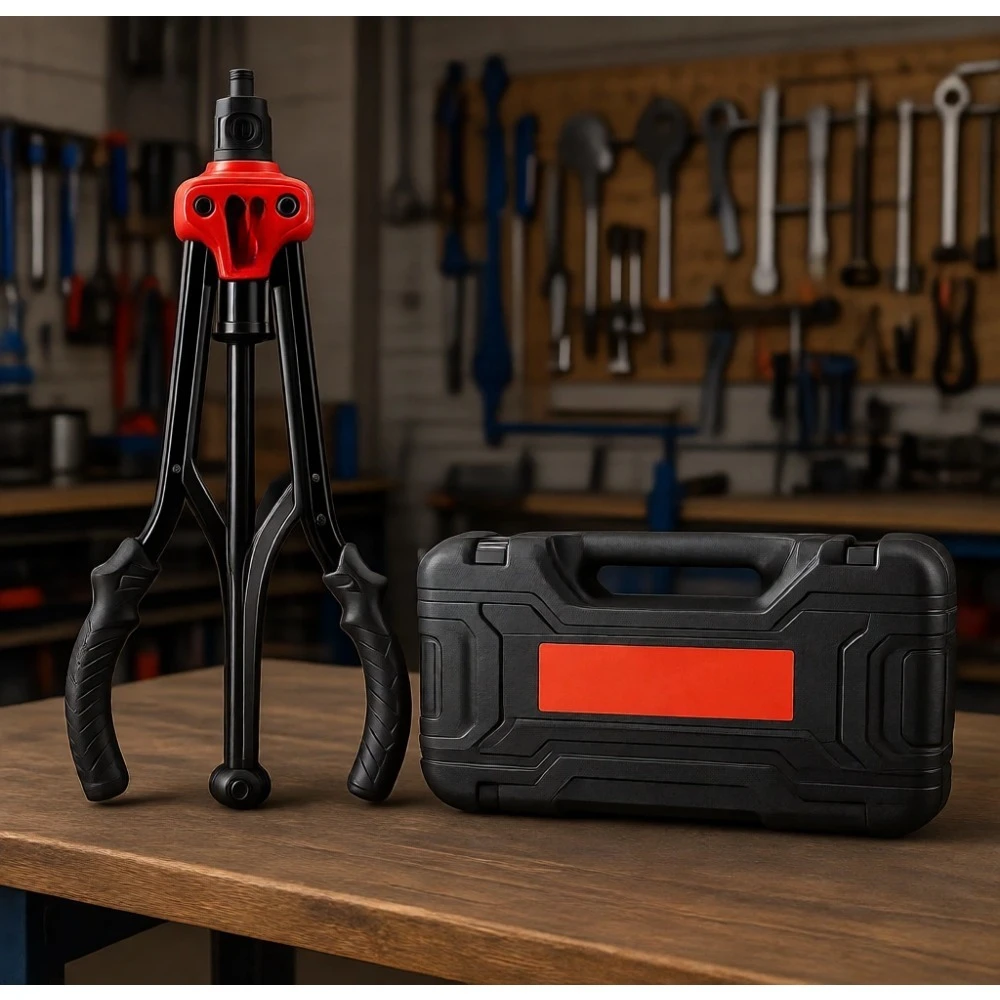 

Набор инструментов для заклепочных гаек Heavy Duty, 16 дюймов, полуавтоматический, с 105 резьбовыми вставками и 12 оправками, в прочном кейсе