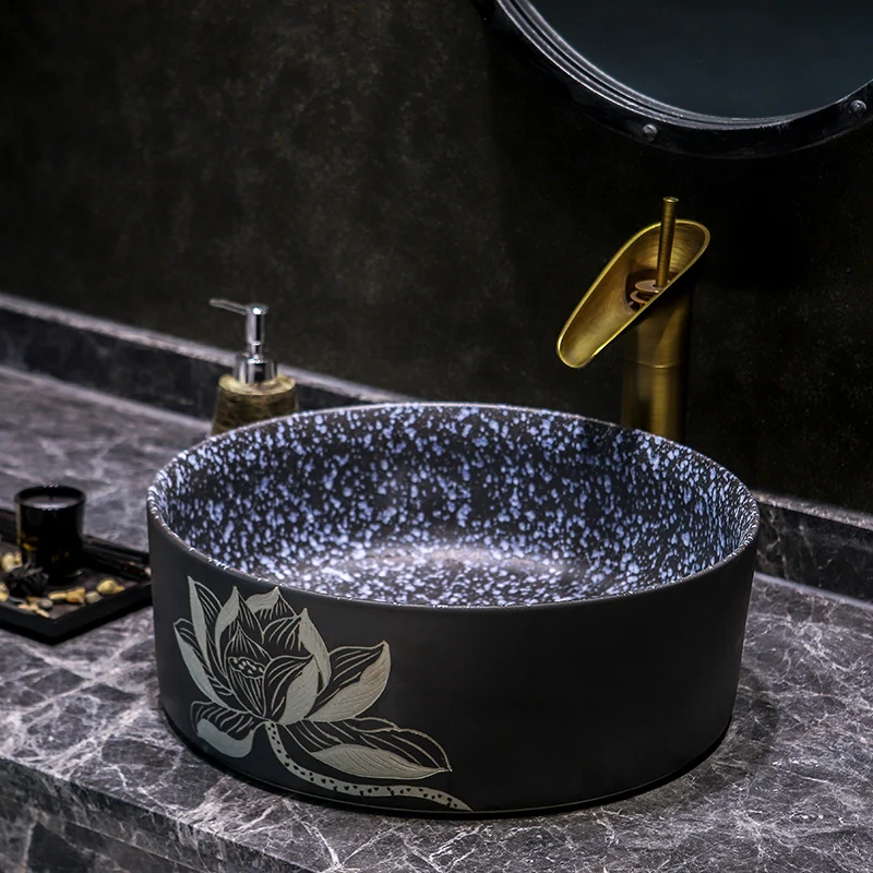 

Artistic Europe Style Counter Top porcelain wash basin bathroom sinks ceramic rectangular basin sink