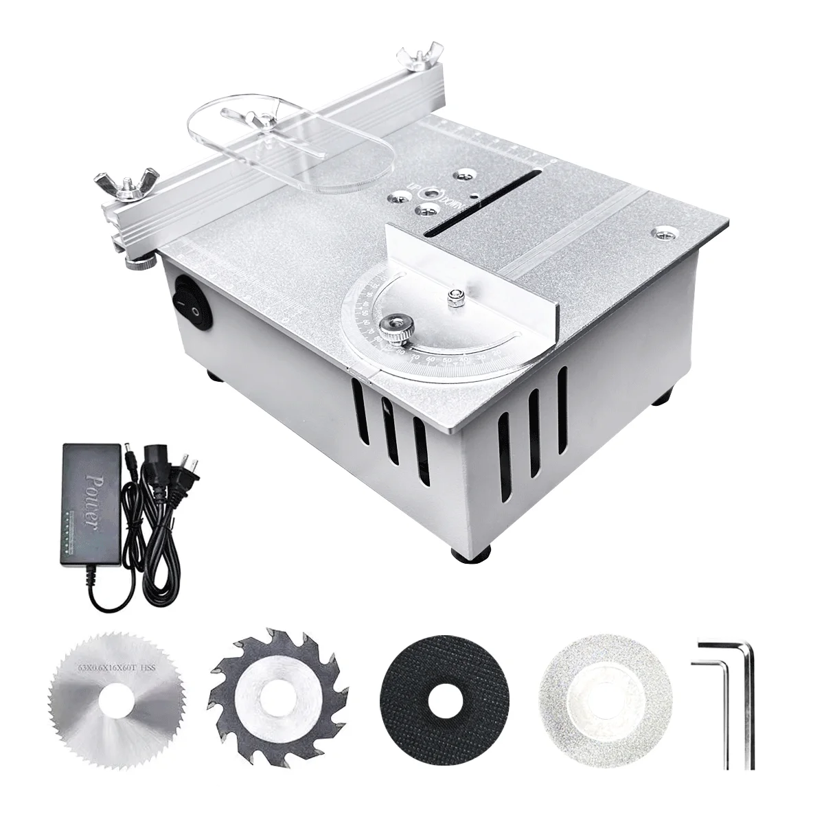 【Hot】Mini Table Saw 110v-220v 0-15cm Liftable Saw Blade Adjustable Cutting Angle Saw For Diy Crafts Woodworking Metal Plastic Cu