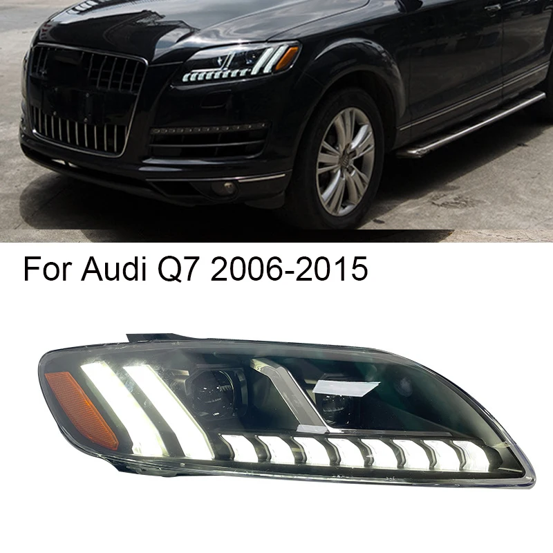 

Car Accessories LED Head Lamps For Audi Q7 2006-2015 Q8 Style Lamp Headlights Assembly Upgrade New Style DRL Sequential Tusories