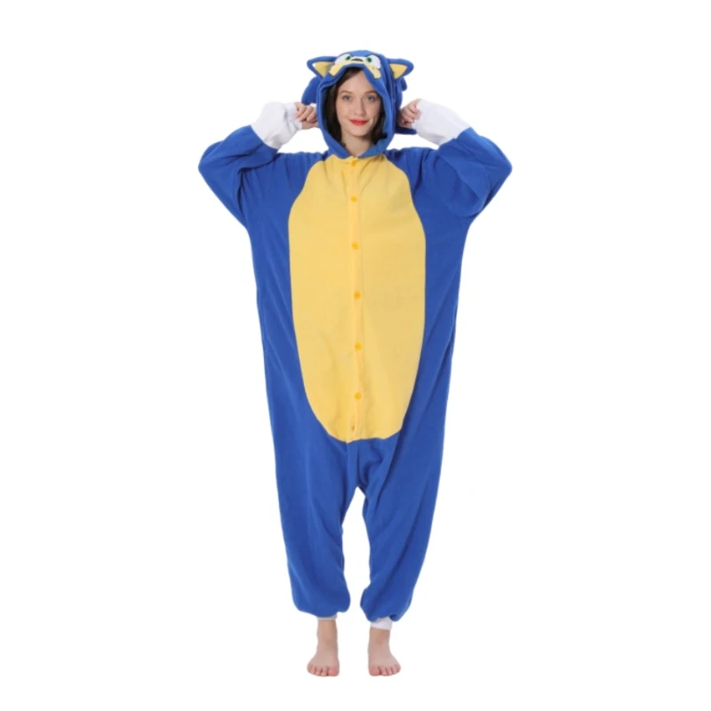 Spot Anime Cartoon Pijama Onesies Pigiama Peluche Inverno Flanella Per Adulti Bambini Pigiama Degli Indumenti Da Notte Accappatoio Cosplay Pigiama di Coppia